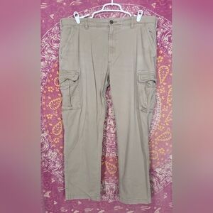 Sonoma Men’s Flexwear Cargo Pants Straight Leg 40x30 Khaki Utility Work Khaki